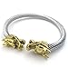 KONOV Mens Stainless Steel Bracelet, Biker Gothic Dragon Cuff Bangle, Gold Silver