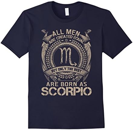 Men's Only The Best Are Born As Scorpio T-shirt.Horoscope Shirt Large Navy