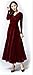 Women's Long Sleeve Big Hem Flouced Velvet Stretchy Party Dress