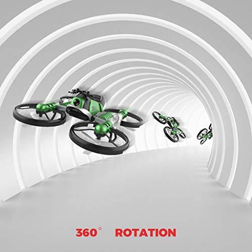 Oksale 2-In-1Motorcycle&Drone with Camera for Beginner and Kids,WiFi FPV Drone RC Helicopter Quadcopter with Auto Hovering,Headless Mode,Remote Control,One Key Take-Off or Landing (Green) - Thumbnail 5