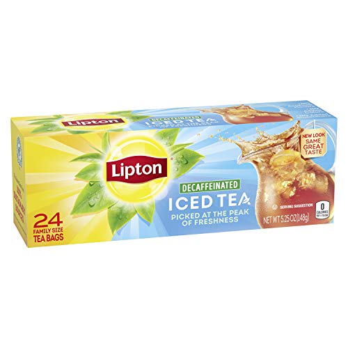 Lipton Family Black Iced Tea Bags, Unsweetened Decaffeinated, 24 ct