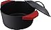 Utopia Kitchen Pre-Seasoned Cast Iron Dutch Oven with Dual Handle and Cover Casserole Dish (5 Quart with Silicone Handle)