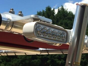 Fishmaster White LED Marine Spreader Light, 1170 Lumens, 6" Durable Aluminum Housing for T-Top Boats