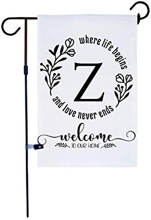 AKPOWER Small Garden Flag Vertical Double Sided 12 x 18 Inch Farmhouse Burlap Yard Outdoor Decor Classic Monogram Letter Z
