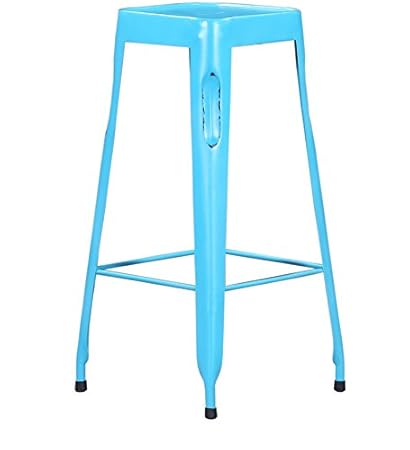 Iron Top Bar Stool in Blue
