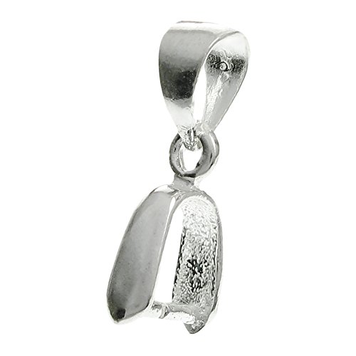 4 Pcs .925 Sterling Silver Bail Pinch In Pendant Clasp Connector Slider/Findings/Bright