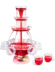 Nostalgia LPF230 3-Tier Party Fountain with LED Lighted Base, 1.5 Gallon 8 Cup, Clear