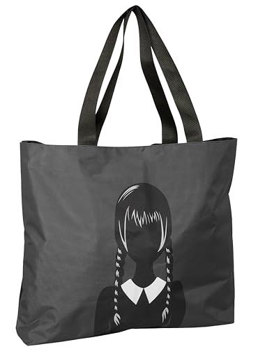 safta WEDNESDAY - Sac Shopping Bag pour femme, confortable et polyvalent, qualité et résistance, 50 x 10 x 45 cm, couleur noire, Noir, Estándar, Décontracté