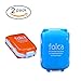 Poxilc Pill Case, 2 Packs Portable Tablet Medicine Vitamin Pill Organizer Container Pill Box 8 Compartments for Travel, Business (Blue&Orange)