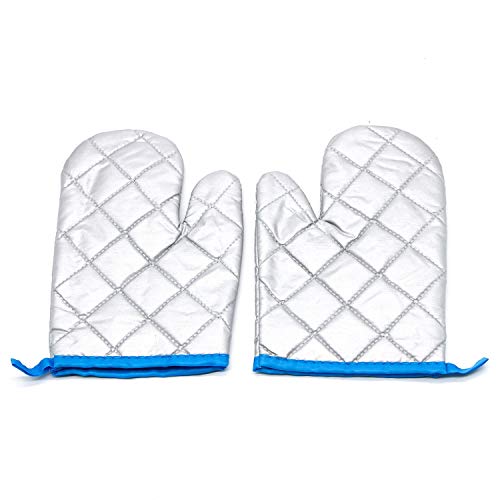 HUELE 1 Pair Silver Garment Steamer Ironing Gloves Mitt Anti Steam Gloves Long Lasting Waterproof Heat Resistant Protective Ironing Glove for Garment Steamer Clothes Steamer - Thumbnail 5