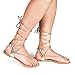 DREAM PAIRS DARRE New Women Fashion Crisscross Lace Up Summer Gladiator Design Flat Sandals DARRE GOLD SIZE 8
