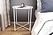 Round Side Table - 20'' Small Reversible Metal Tray End Table, Modern Steel Patio/Garden/Sofa/Coffee/Snack/Bed/Nesting Tables Nightstand for Living Room Bedroom Decor Indoor Outdoor-White