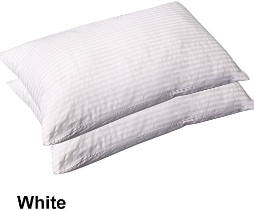 2 Piece Bodypillow Cases 100% Egyptian Cotton Stripe 500 Thread Count ( 20 x 54 Inch , White ).