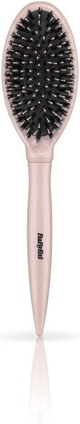 BaBylissPRO Rose Blush Hair Brush - Nylon & Boar Bristle, Detangling, All Hair
