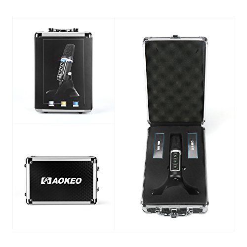 Aokeo Warrior USB Condenser Microphone with Echo Effect, Compatible