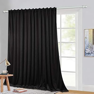 Insulated Wide Velvet Curtain Panel Portable Sliding Door