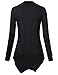Laksmi Tops For Women, Long Sleeve Asymmetrical Cowl Neck Long Tunic Hot Sale Charcoal Black X-Large