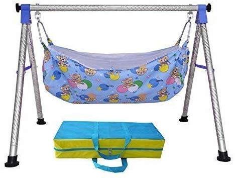 MR WorldShop Indian Style Stainless Steel Round Ghodiyu New Born Baby Boys and Girls Portable Folding Swing Cradle Sleep Swing