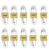 Micro USB Cables , AKEDRE® 10 Pack for Samsung Galaxy S3/S4/Note 2 & Other Smartphones, 10 Pack - Non-Retail Packaging - White