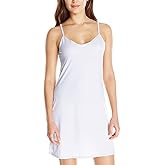 Silldedr Women's Full Slip Lingerie Under Dress Spaghetti Adjustable Strap V Neck Camisole Slips Dress Solid Color