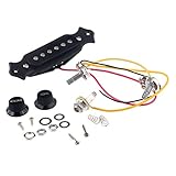 Musiclily Pre-wired 6-String Single Coil Electric Cigar Box Guitar Soundhole Pickup Harness with Volume & Tone knobs Pots