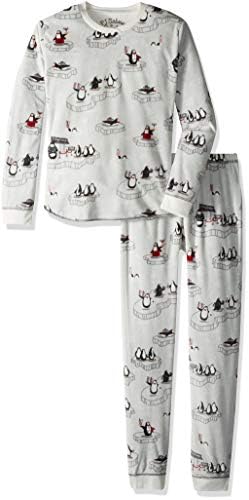 PJ Salvage Kids Kids Silky Velour Ski Jammies Penguins Set