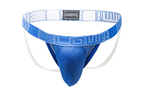 Andrew christian blow! mesh jock, royal, x-small