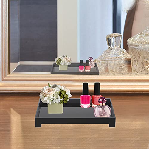 DELIPPLY Acrylic Vanity Tray, Black Bathroom Storage Trays, Handmade Kitchen Counter Dressers