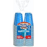 Hefty Party On Plastic Party Cups (Blue, 18 Ounce, 120 Count)
