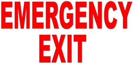 Emergency Exit Vinyl Decal - 8" LongRED