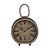 Benjara Round Metal Table Clock with Rope Edges and Handle, Gray and Brown 41kR1u1 XGL. SS100