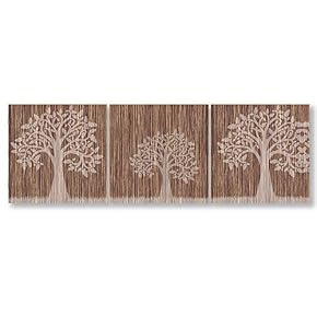 3 Panel Wooden Texture Art Painting Wall Bedroom...