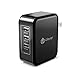 iClever BoostCube 36W 7.2A 3-Port USB Travel Wall Charger (SmartID) with Foldable Plug for iPhone 7 6S 6 Plus SE, iPad, Galaxy S7 S6 Edge, Note 5/4, LG G5, HTC 10 and More
