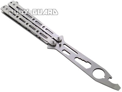 Amazon Co Jp 安住商事 バタフライナイフ型 マルチツール ジョークグッズ 二分割グリップ ドライバー 六角 スパナ 栓抜き アウトドア キャンプ用品 護身用 スリット 方位測定 スポーツ アウトドア