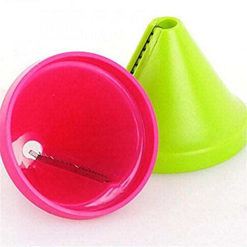 Zhuygba 2Pcs Multi-function Kitchen Cutter Tool -Cucumber Carrot Spiral Shred Slicer Root Vegetables,Stainless Steel Spiral Twist Knife, Creative Cold Dish Knife Utensils gourmet tools(Green/Rose Red) - Thumbnail 4