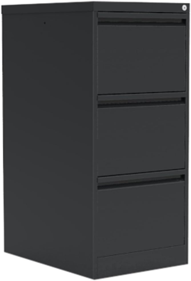 Simply Office FILEM3BLK 50 kg 3 Drawer Premium Steel Filing Cabinet - Black