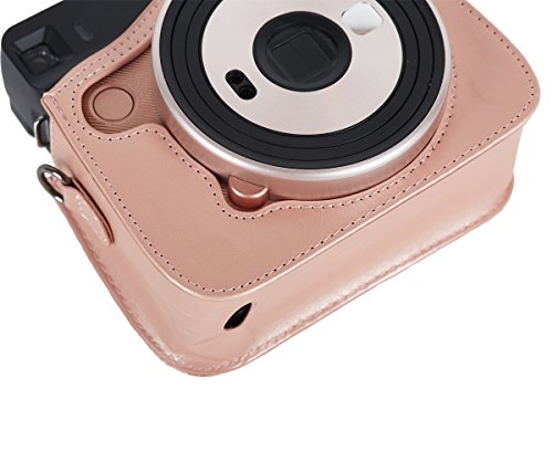 Phetium Schutztasche Kompatibel mit Instax SQ 6 Ex D Sofortbildkamera, Kameratasche mit Weichem PU Leder Material und Schulterriemen (Blush Gold) – Bild 7