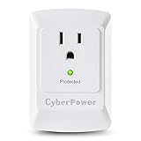 CyberPower CSB100W Essential Surge Protector, 900J/125V, 1 Outlet, Wall Tap