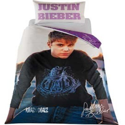 Justin Bieber Horizon Bettdecke für Einzelbett und Kissenbezug, offizielles Lizenzprodukt, 50 %Baumwolle