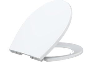Toilet Seat Elongated with Quick-Release and Quick-Attach, White Soft Close Toilet Seat, Never Loosen, Easy Install and Clean
