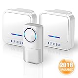 [UPGRADED 2018] Wireless Doorbell Set -2 Electronic Receiver Chimes +Waterproof Transmitter Button-1000ft/300m Operating Range -52+ Different Ringtones -Adjustable Volume -Easy Installation