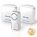 [UPGRADED 2018] Wireless Doorbell Set -2 Electronic Receiver Chimes +Waterproof Transmitter Button-1000ft/300m Operating Range -52+ Different Ringtones -Adjustable Volume -Easy Installation