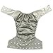 Ohbabyka Adult Reusable Waterproof Bamboo Cloth Diapers Nappies+ 1pc Insert (Grey)