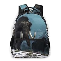 Travel Laptop Backpack Casual Backpack Prehistoric Woolly Mammoth, Anti Theft Durable Computer Bag, Water Resistant College School Bag for Women Men Fits 14 Inch Notebook