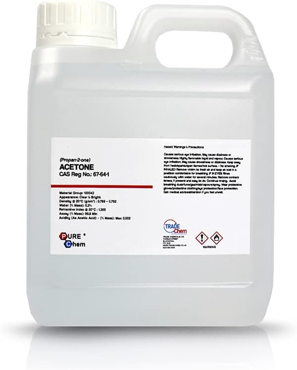 Trade Chemicals Pure Acetone 99.8% 1L Nail Polish Remover & Cleaner