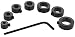 Drixet Drill Stop Bit Collar Set - Kit Includes: 1/8", 3/16", 1/4", 5/16", 3/8", 7/16" and 1/2-Inch with Allen Wrench to Tighten the Stops Set-Screws (7-Piece) primary