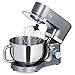 Best Choice Products 6.3qt 660W 6-Speed Multifunctional Tilt-Head Stainless Steel Kitchen Stand Mixer w/ 3 Mixing Attachments, Scraper Spatula, Splash Guard - Gray
