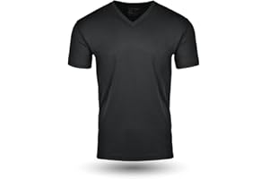 Fresh Clean Threads V Neck T Shirts for Men - Pre Shrunk Soft Fitted Premium Classic Tee - Men's T-Shirt Cotton Poly Blend