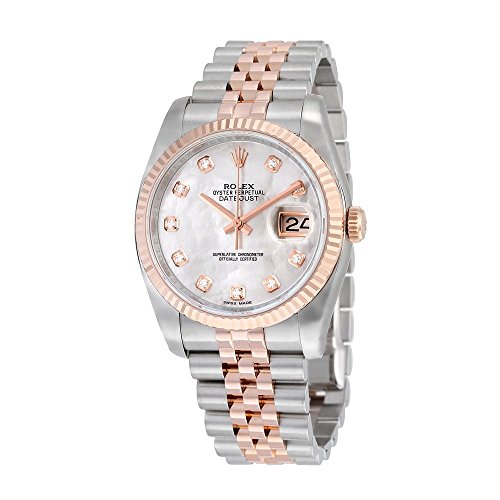 Rolex Oyster Perpetual Datejust 36 Mother of Pearl Dial Stainless Steel and 18K Everose Gold Rolex Jubilee Automatic Mens Watch 116231MDJ