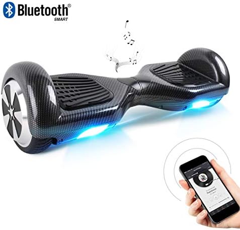 TOEU Hoverboard 6.5" Self-Balancing Electric Scooter, Swegway Board 2 Wheels with Built-in Bluetooth Speaker and LED Light with Carry Bag
